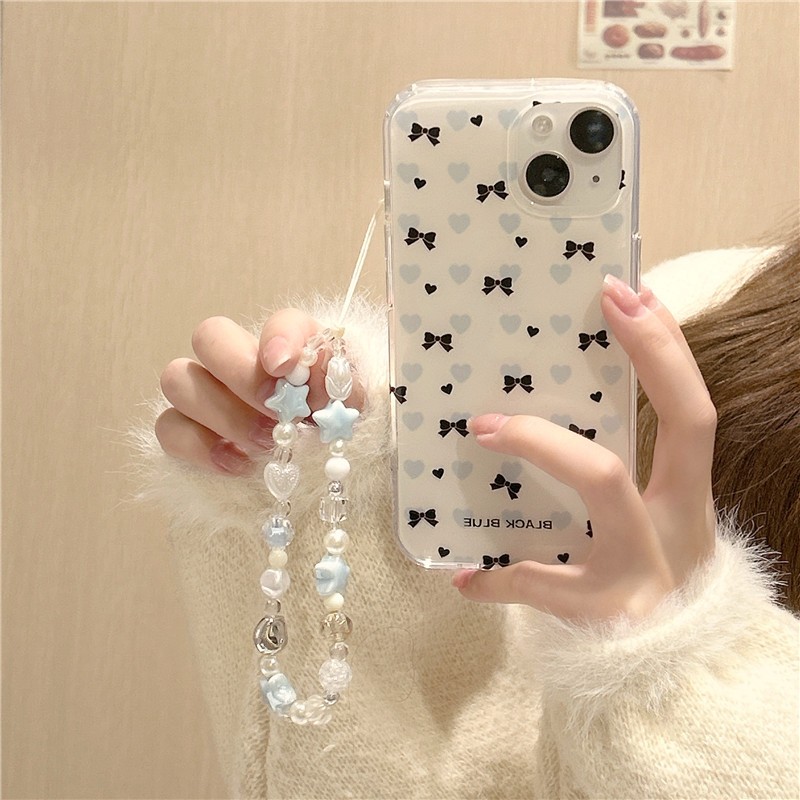 เคสโทรศัพท์มือถือ TPU พิมพ์ลายโบว์ สองชั้น สําหรับ iPhone 15 Pro Max 14 Pro Max