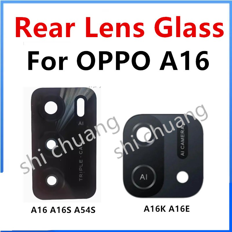กระจกกล้องด้านหลังสําหรับ OPPO A16 A16S A54S A16E A16K เลนส์กล้องฝาครอบเปลี่ยน + กาว CPH2269 CPH2271