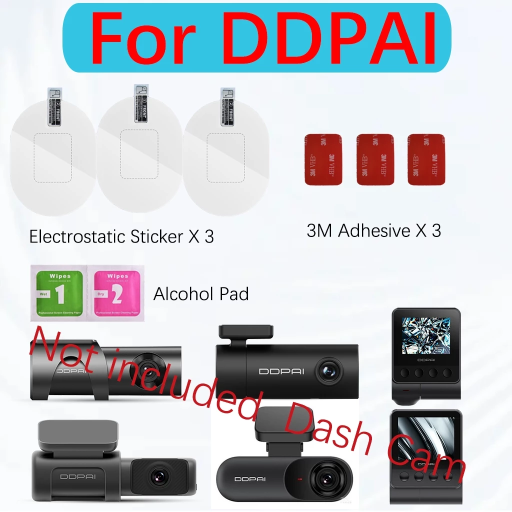 (24ชม.) 3PC สําหรับ DDPAI Z60 mini 2x N5 N2 dual mini3 mini5 mola N3 Z40 Z50 N1 dual 3M สติกเกอร์ไฟฟ้าสถิตทนความร้อน 3M กาวสําหรับ Dashcam