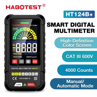 HABOTEST HT124 มัลติมิเตอร์ดิจิตอล 600V AC/DC มัลติมิเตอร์ N…