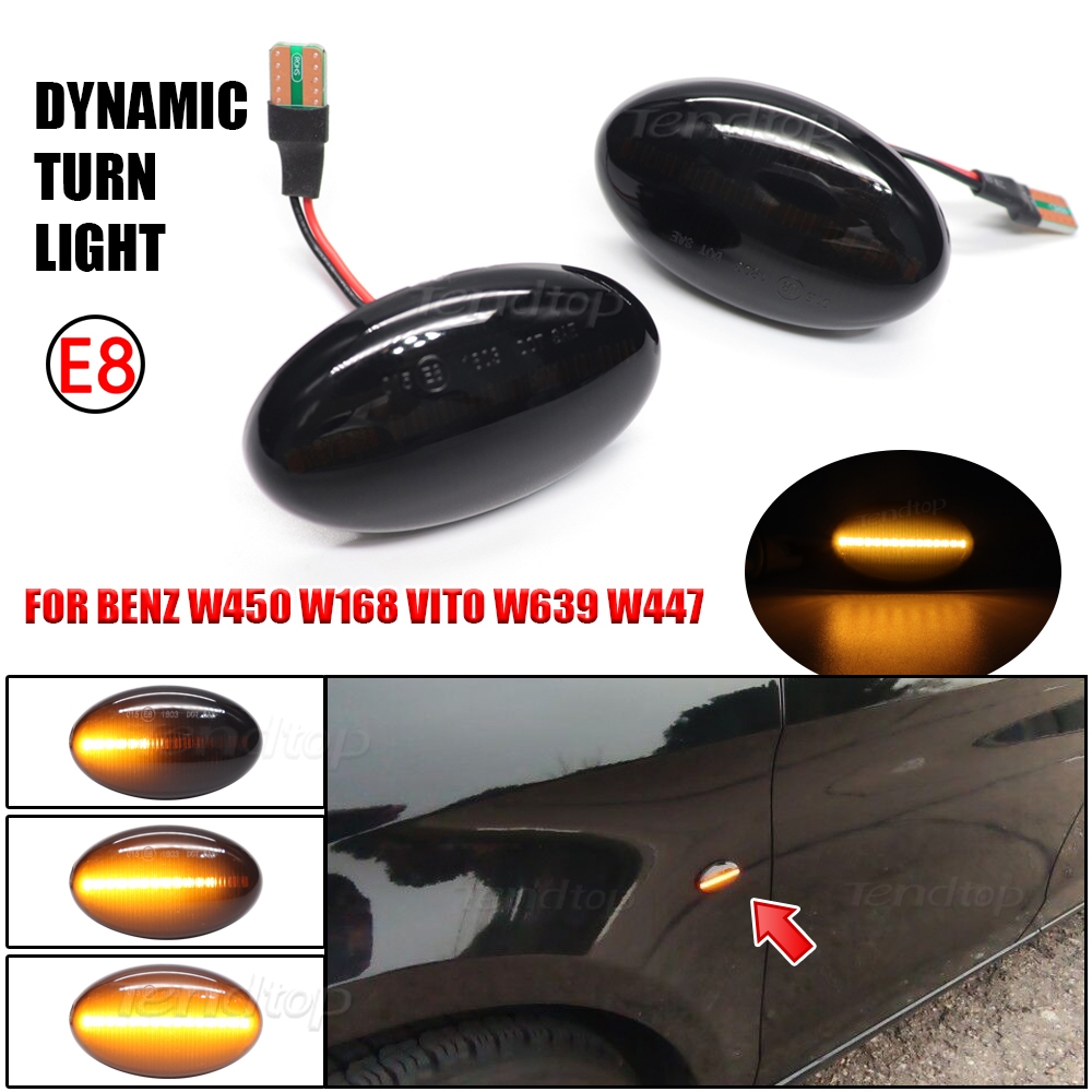 ไฟเลี้ยวไดนามิก LED สําหรับ Mercedes Benz Smart 450 452 A-Class W168 Vito W639 W447 Citan 415 2 ชิ้น