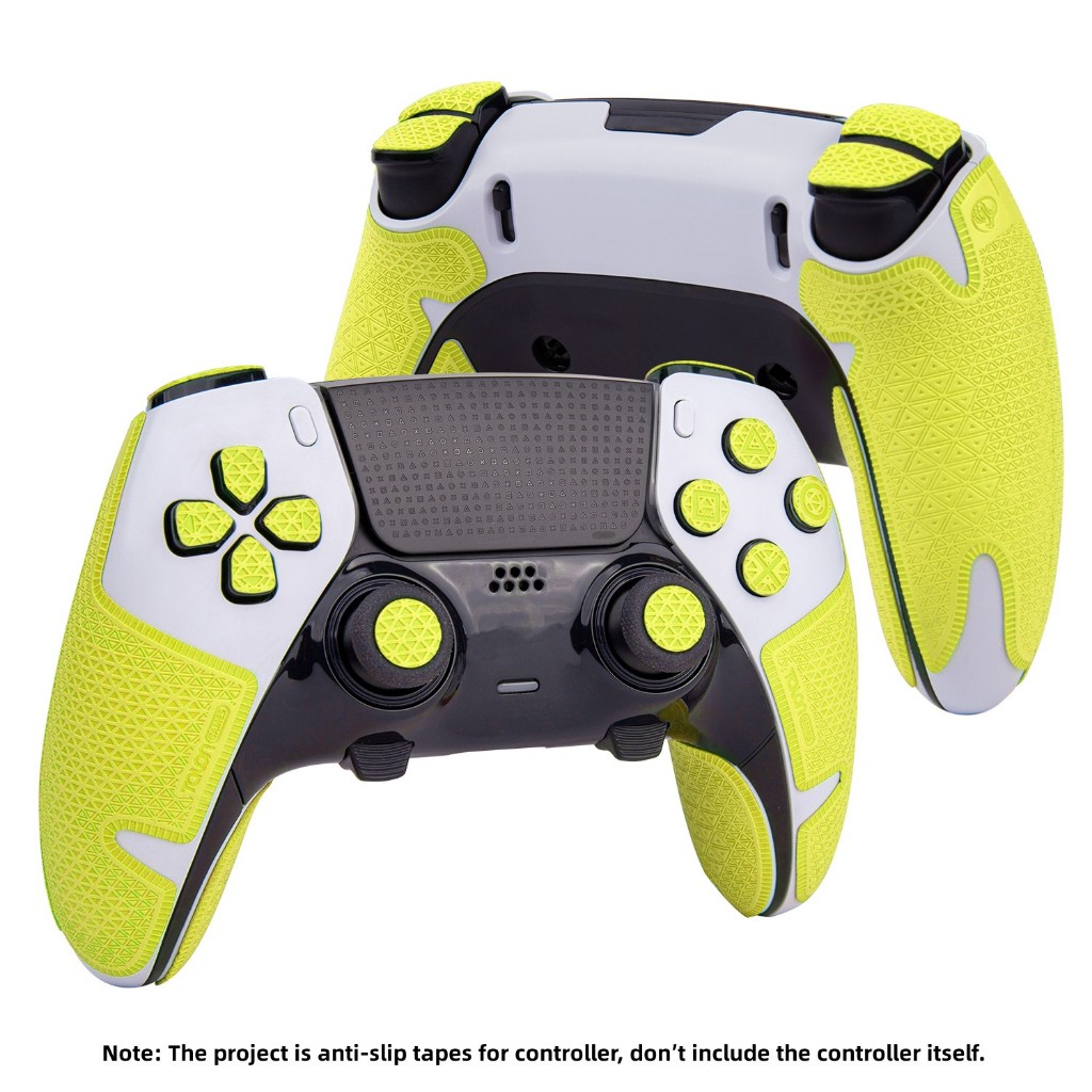 Talongames Controller Grip Tape เข้ากันได้กับ Playstation 5 DualSense Edge,Textured Skin Kit (Yl)