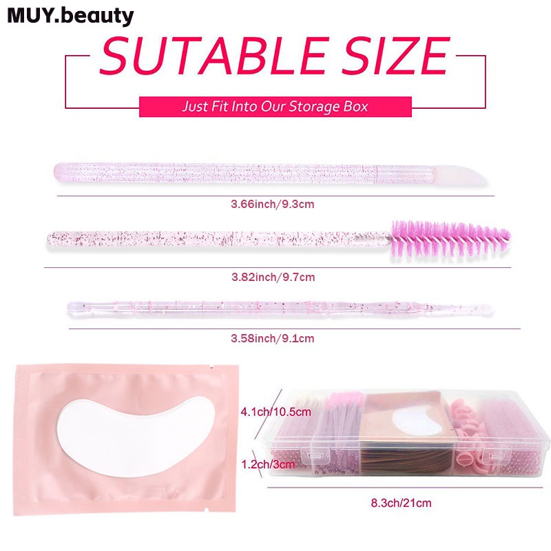 ชุดต่อขนตา พร้อมกล่อง แปรงไมโคร เทปกาว แหวน แผ่นตา มาสคาร่า แบบใช้แล้วทิ้ง เครื่องมือขนตา - รูปที่ 3