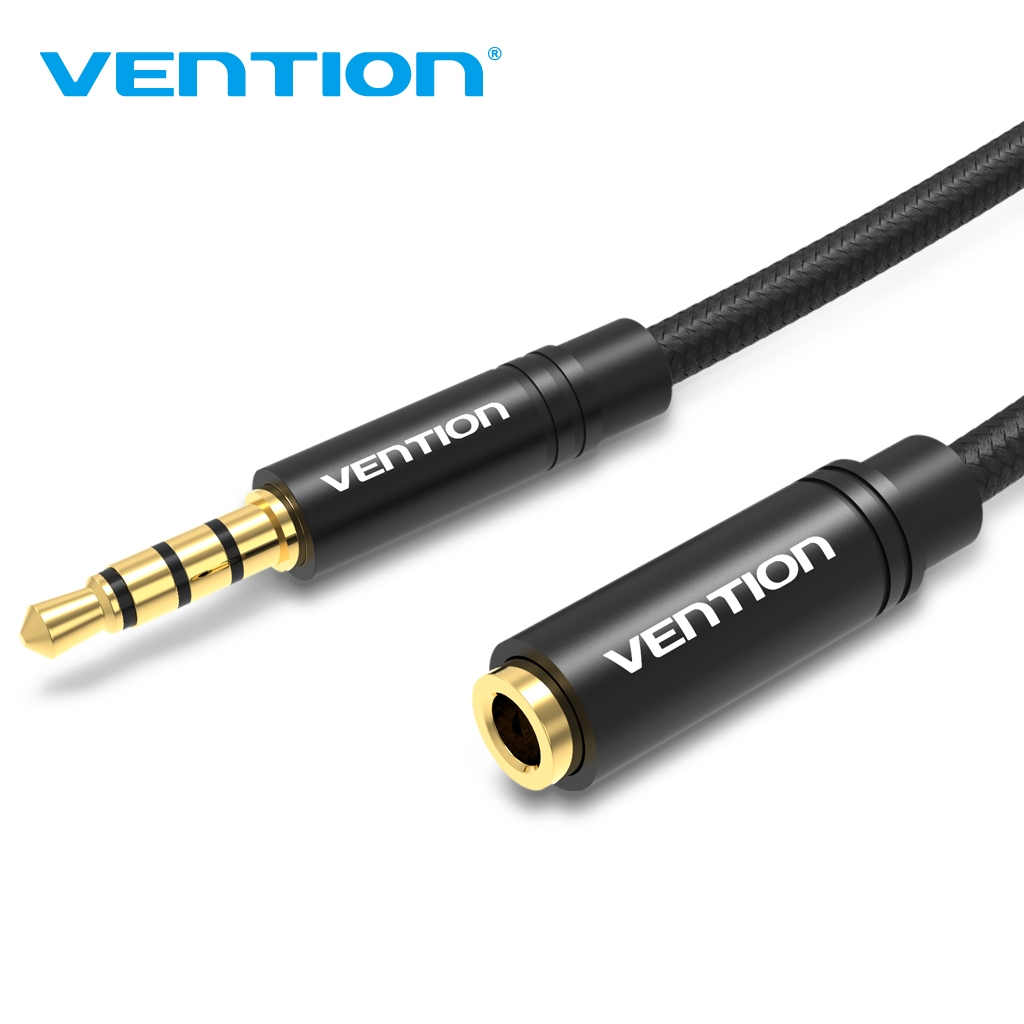 Vention สายต่อขยายเสียง แจ็ค Aux ตัวผู้ เป็นตัวเมีย รองรับไมค์ หูฟัง 3.5 มม.