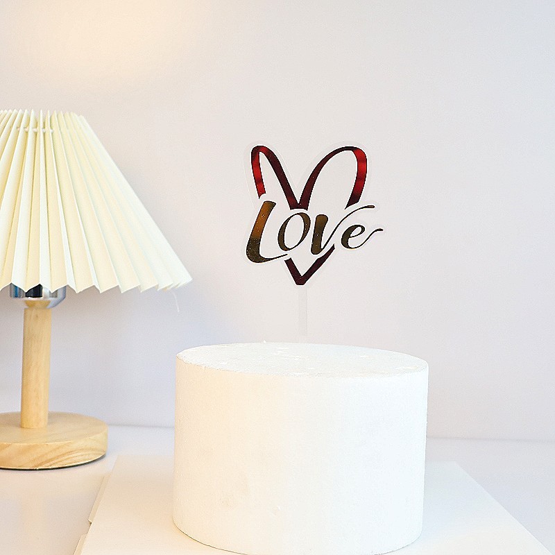 ท็อปเปอร์เค้ก รูปหัวใจ สําหรับตกแต่งเค้กแต่งงาน งานเลี้ยงวันเกิดเจ้าสาว - รูปที่ 2