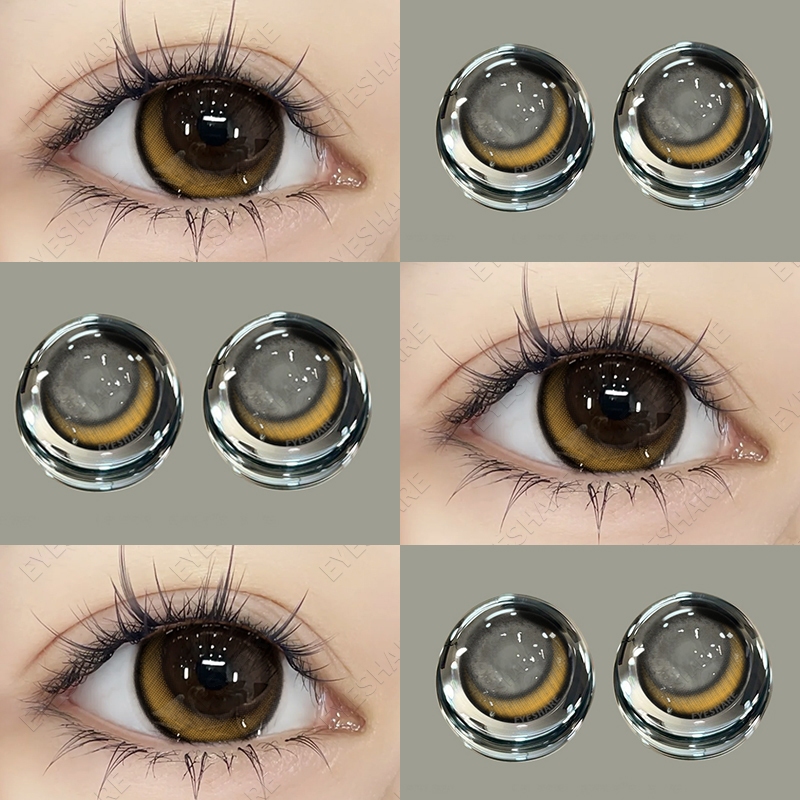 คอนแทคเลนส์ Moon Brown สีคอนแทคเลนส์คอนแทคเลนส์ Dna Big Eye สีน้ําตาลสีเทา 1PAIR