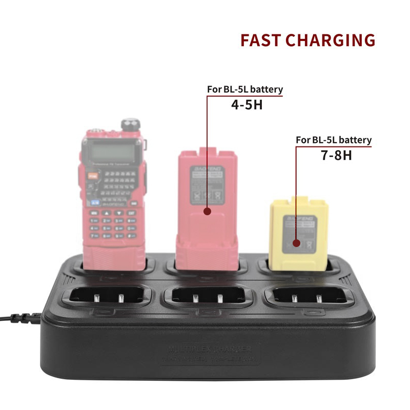 Baofeng UV-5R วิทยุสื่อสาร ชาร์จเร็ว หกทาง BL-5X6 สําหรับวิทยุสองทาง Baofeng UV-5R UV-5RA UV-5RB UV-