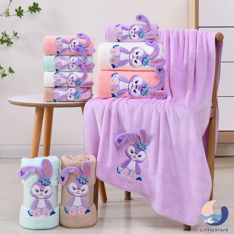 ผ้าเช็ดตัวลายการ์ตูน Stella ผืนใหญ่ ขนาด 140x70 cm. มีให้เลือก 5 สี หนา นุ่ม ไม่เป็นขุย เป็นของฝากของขวัญ cartoon pattern towel【LittleStar6】