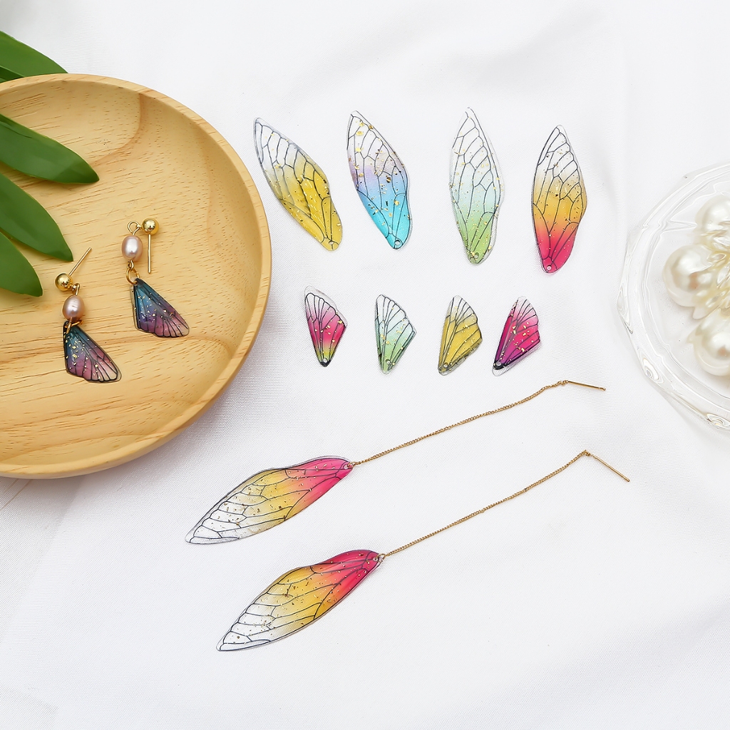 จี้เรซิ่น รูปปีกผีเสื้อ แมลงปอ สีโปร่งใส DIY อุปกรณ์เสริม รูปที่ 2