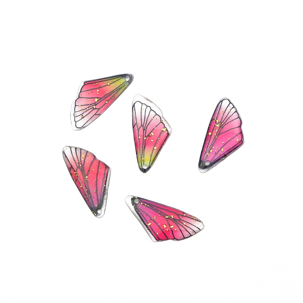 จี้เรซิ่น รูปปีกผีเสื้อ แมลงปอ สีโปร่งใส DIY อุปกรณ์เสริม รูปที่ 4