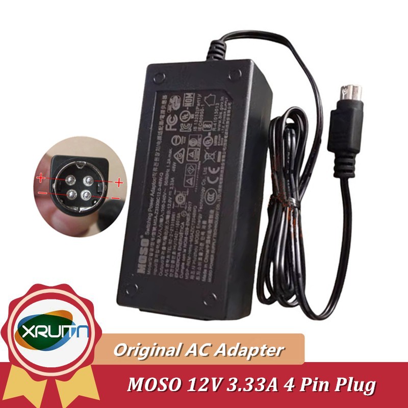 Original 48W AC Adapter Charger สําหรับ MOSO 12V 3.33A 4pin MSA-Z3330IC12.0-48W-Q Hikvision Hard Dis