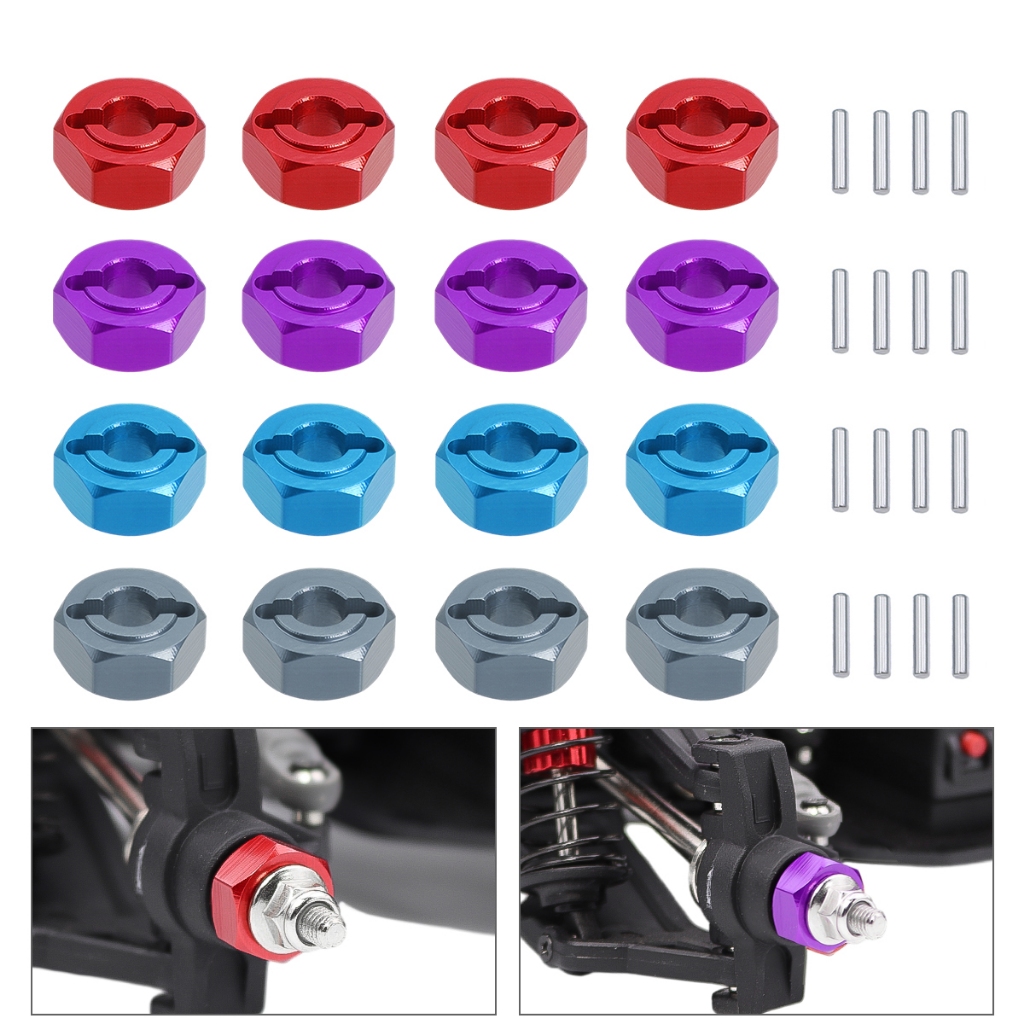 อะแดปเตอร์ดุมล้อ แกนหกเหลี่ยม โลหะอลูมิเนียม CNC 12 มม.*5 มม. สําหรับอัพเกรด 1/14 MJX Hyper Go 14209 14210