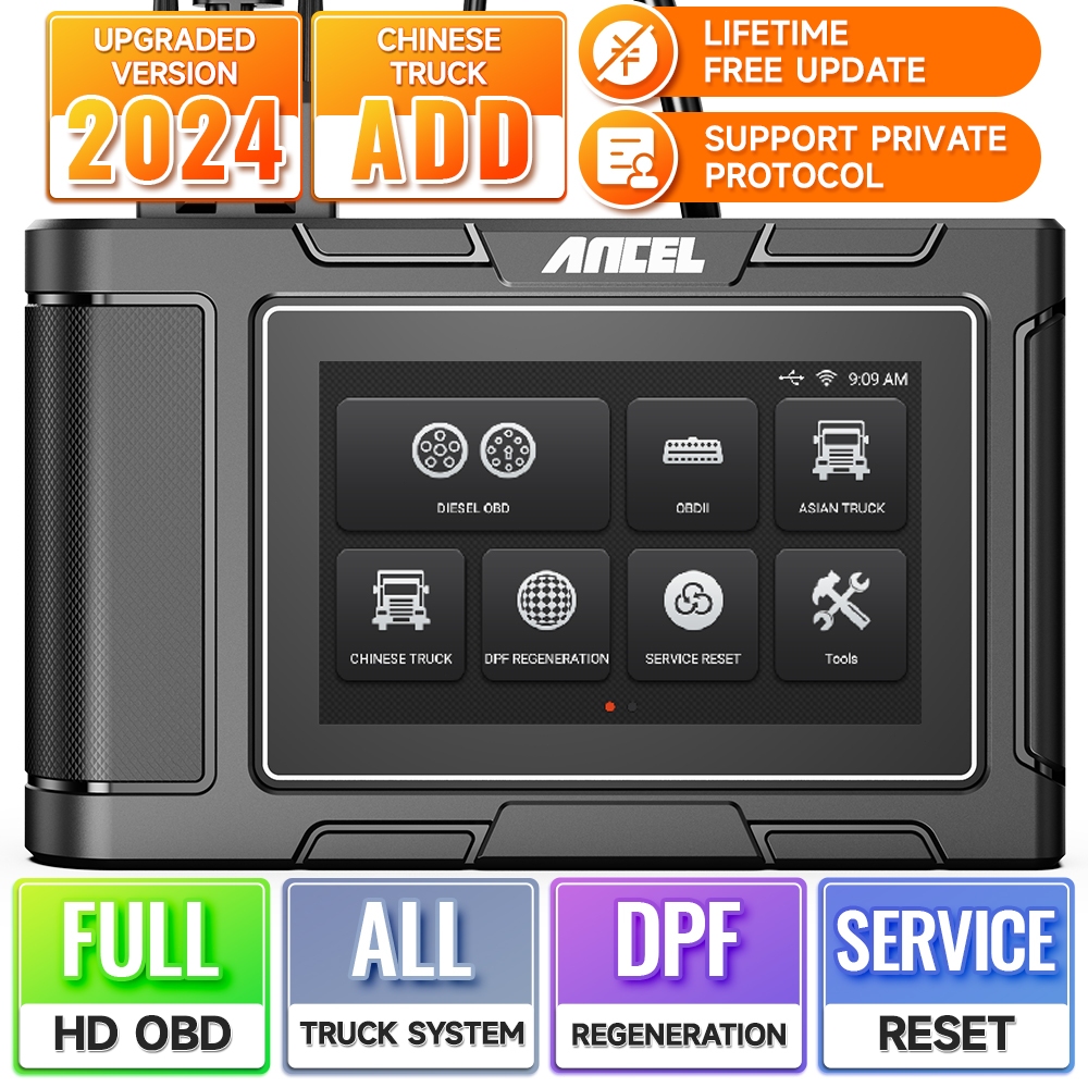 Ancel HD3200 Pro เครื่องสแกนเนอร์วินิจฉัยน้ํามันอัตโนมัติ OBD2 24V 12V OBD 2in1 สําหรับรถบรรทุก