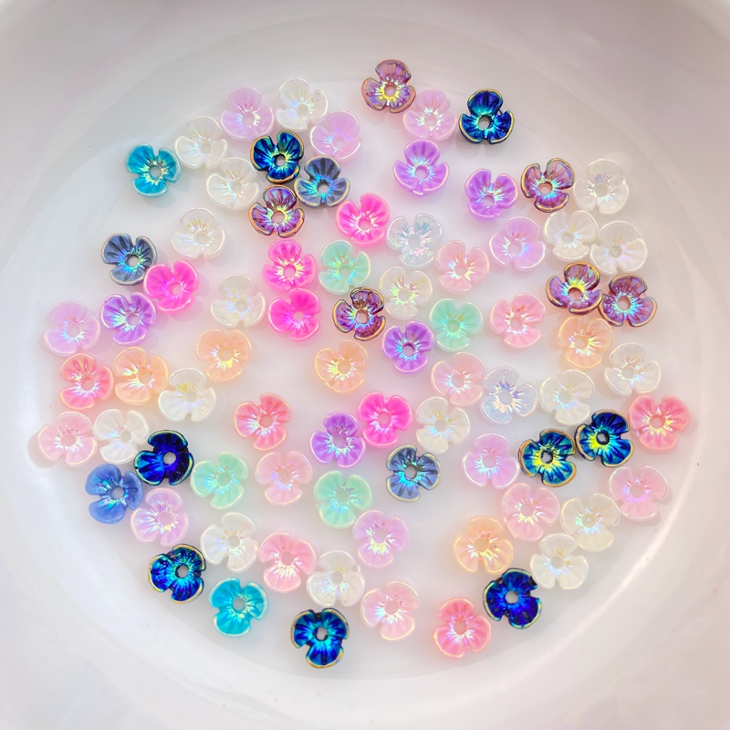 อุปกรณ์ตกแต่งเล็บเรซิ่น ลายดอกไม้น่ารัก DIY สําหรับตกแต่งเล็บ 100 ชิ้น