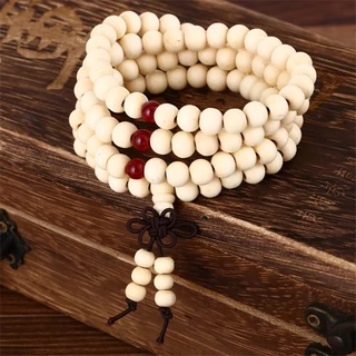 สร้อยข้อมือลูกปัดไม้จันทน์ 6 มม. 8 มม. สไตล์วินเทจ เครื่องประดับคู่รัก