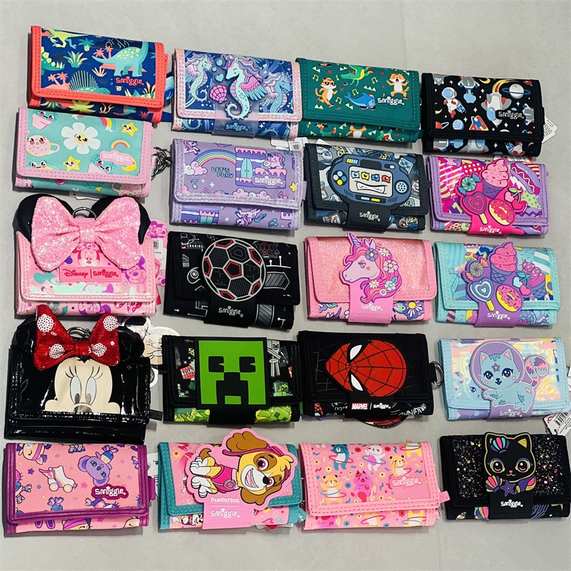 Smiggle Spider-Man Lanyard Wallet Minnie Mouse Character Lanyard Wallet Card Holder Unicorn Minecraft Character Wallet