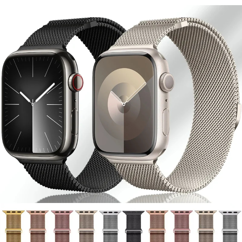 สายนาฬิกาข้อมือโลหะ ระบายอากาศ สําหรับ iWatch 9 8 7 41 มม. 45 มม. Ultra/2 49 มม. iWatch 6543SE 44 มม. 40 มม. 42 มม.