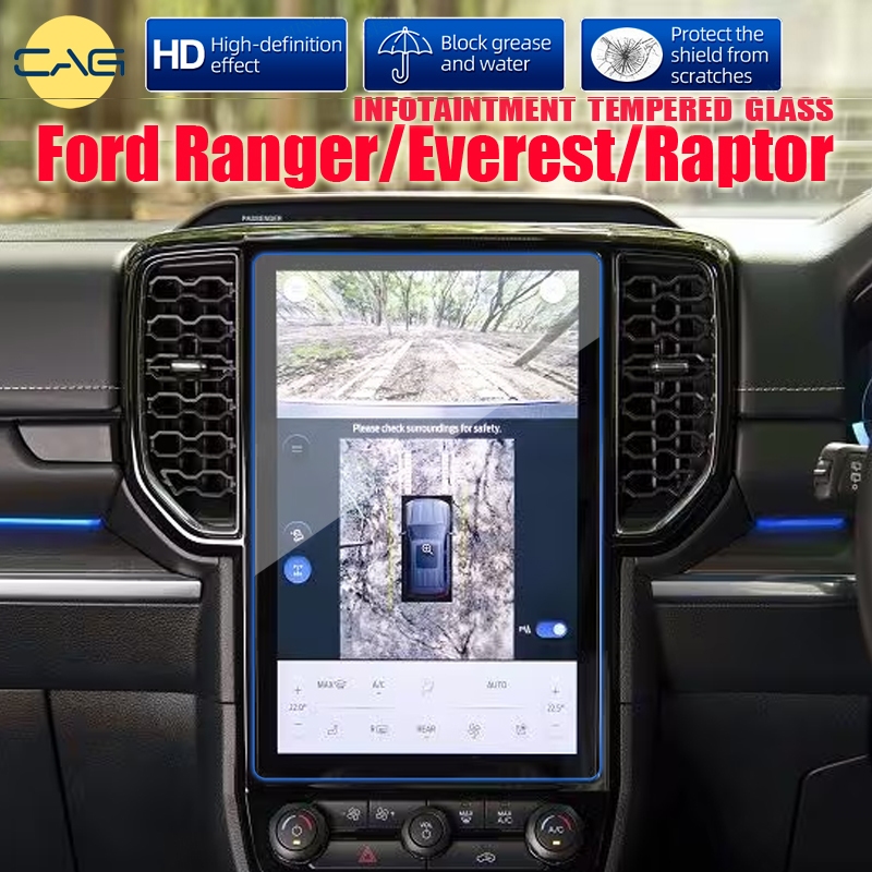 กระจกนิรภัยป ้ องกันหน ้ าจอสําหรับ Next Gen Ford Ranger Wildtrak 2024 2023 2022 12 นิ ้ ว Ford Everest Titanium Ranger Raptor ข ้ อมูล GPS นําทาง Ford Ranger อุปกรณ ์ เสริม