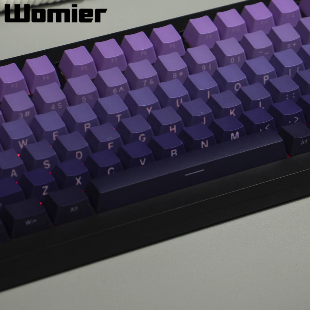 Womire ปุ่มกดคีย์บอร์ด 136 คีย์ ไล่โทนสีม่วง สําหรับคีย์บอร์ด OEM Cherry Gateron MX Switches