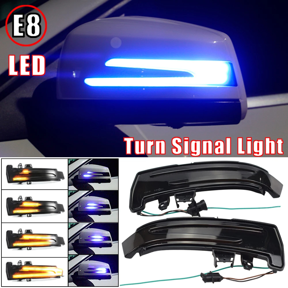 ไฟเลี้ยวไดนามิก LED ติดกระจกมองข้าง สําหรับ Mercedes-Benz W204 CLA ABCES GLA GLK CLS Class W176 W212 2 แพ็ค