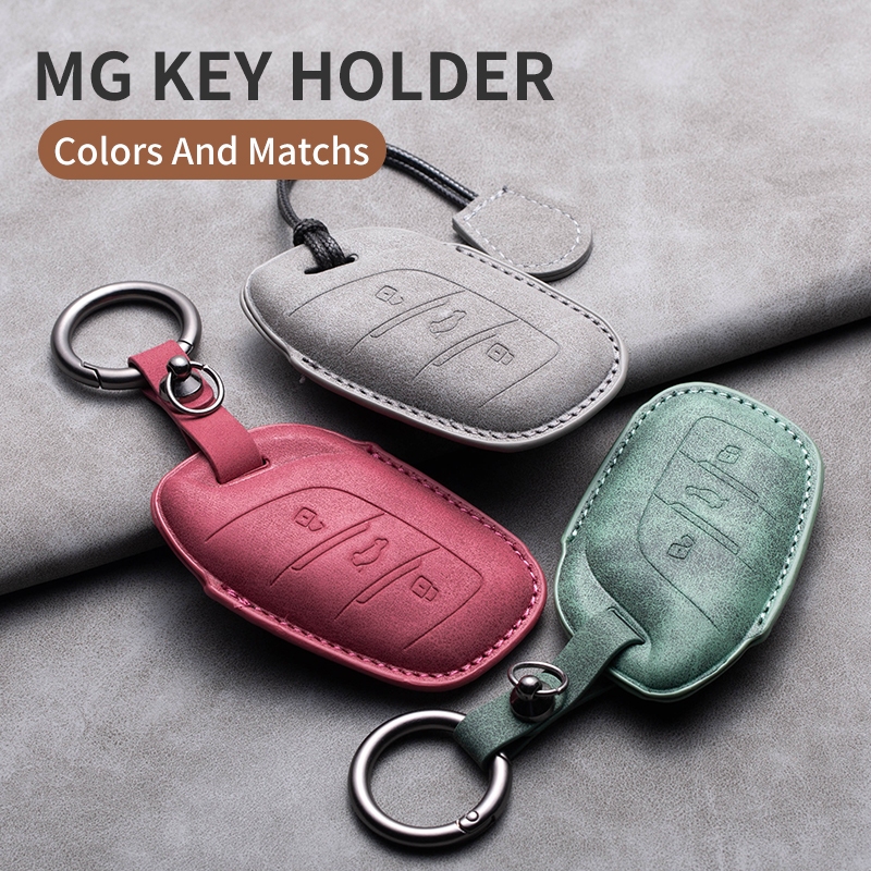 เคสกุญแจรีโมทรถยนต์ หนังนิ่ม อุปกรณ์เสริม สําหรับ Saic MG ZS EV MG6 MG4 EZS HS EHS 2019 2020 Roewe RX5 I6 I5 RX3 RX8 ERX5 MG5 ของแต่งรถยนต์ พวงกุญแจ
