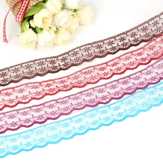 ริบบิ้นลูกไม้ กว้าง 20 มม. 10 หลา สําหรับตกแต่งเสื้อผ้า DIY