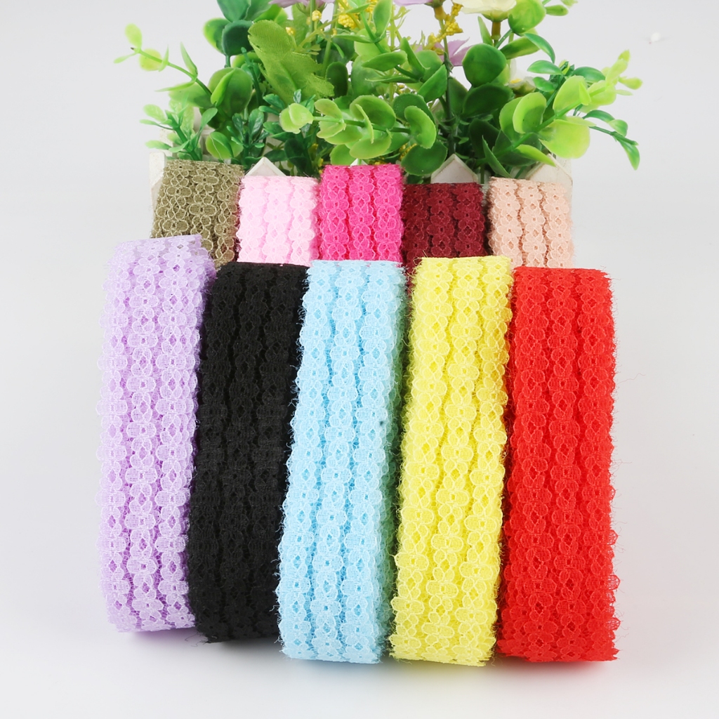 เทปริบบิ้นลูกไม้ กว้าง 25 มม. 10 หลา สําหรับตกแต่งงานเย็บปัก งานฝีมือ DIY