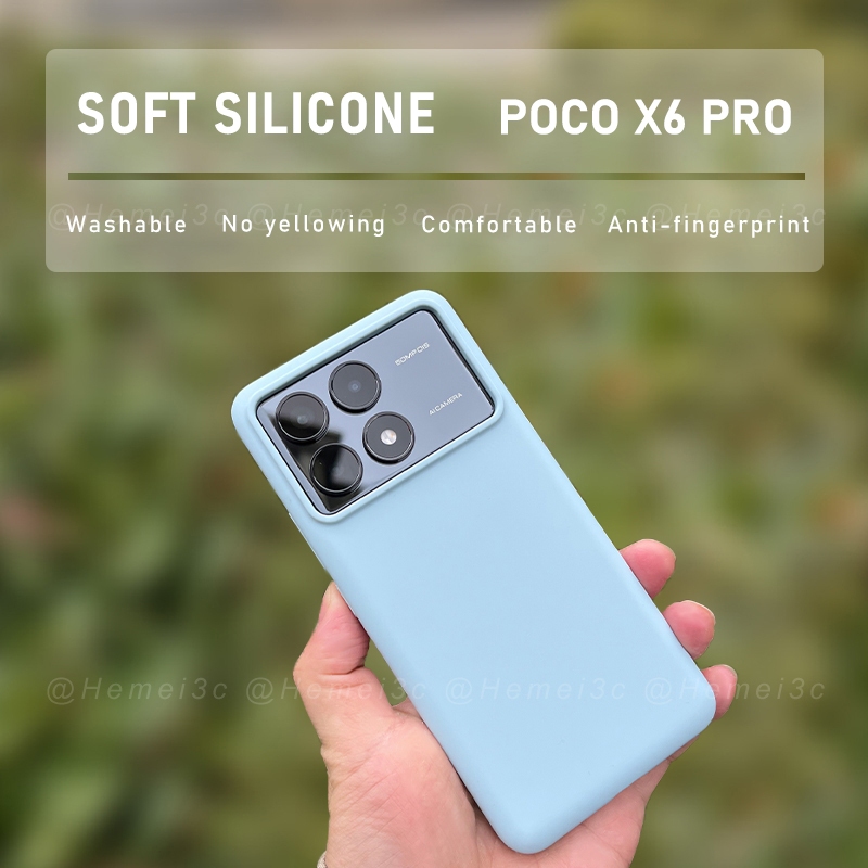 สําหรับ Xiaomi Poco X6 Pro เคส ซิลิกาเจลเหลว แข็ง กันกระแทก เคสโทรศัพท์