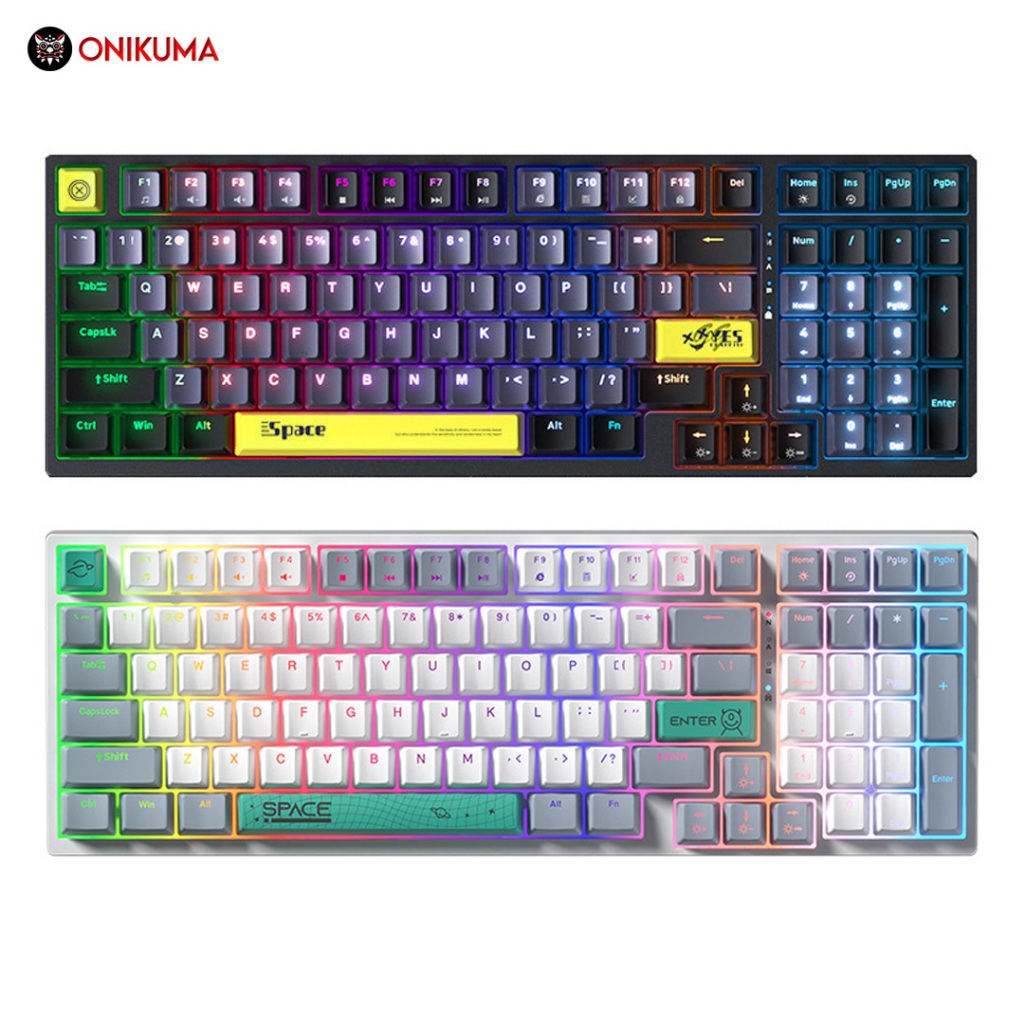 Onikuma คีย์บอร์ดเมคคานิคอล แบบมีสาย G38 พร้อมไฟ RGB 98 คีย์ ออกแบบตามสรีรศาสตร์ สําหรับเกม E-Sports