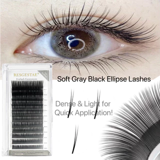 Matte ellipse ต่อขนตา ปลายแยก ขนตาปลอม แบบรวมไซส์8-14MIX รูปไข่ รากแบน ขนตาแต่ละชิ้น นุ่มขึ้นมาก