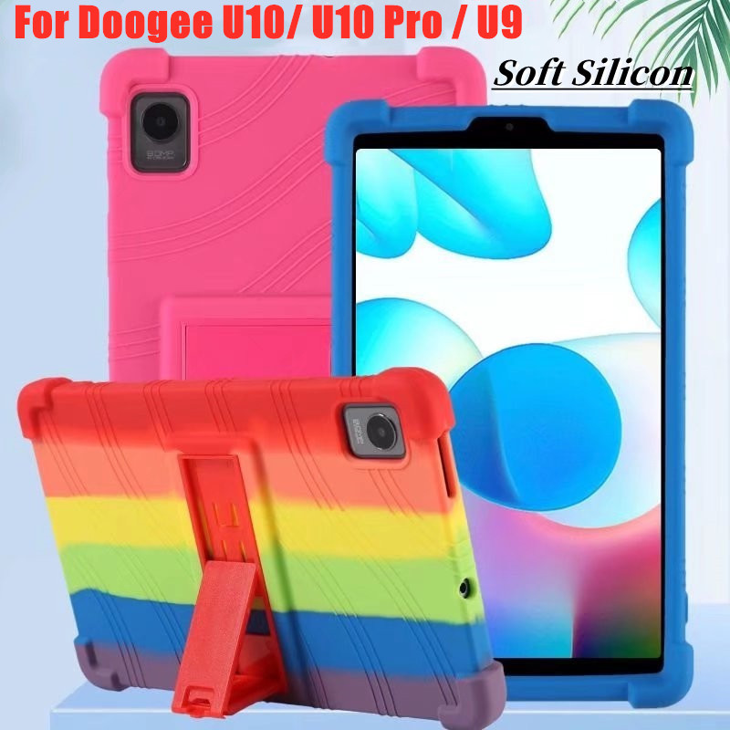 เคสแท็บเล็ต ซิลิโคนนิ่มมาก พร้อมขาตั้ง สําหรับ DOOGEE U10 Pro Wi-Fi U9 DOOGEE Tablet PC 10.1 นิ้ว 2023