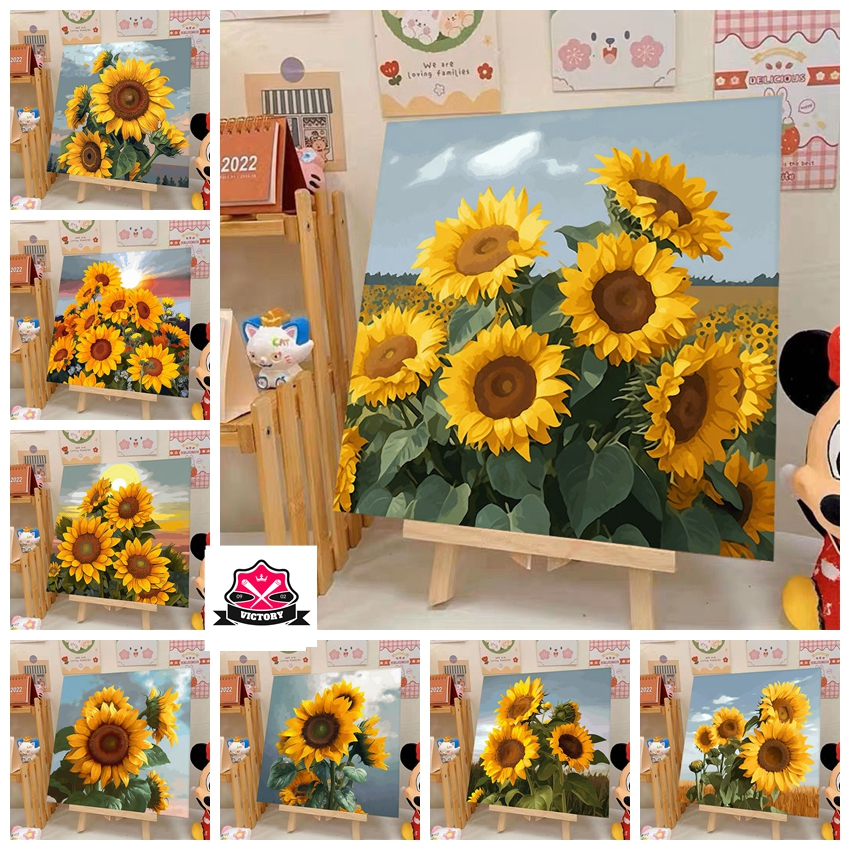 Victory -30*40cm/40*50cm-ระบายสีตามตัวเลข-ภาพวาดสีน้ํามันดิจิตอล รูปดอกทานตะวัน diy สําหรับตกแต่งบ้าน--จิตรกรรมดิจิตอล--ภาพวาดระบายสีตามตัวเลข--ภาพระบายสีตามตัวเลข --สีระบายสีตามตัวเลข--ระบายสีตามตัวเลข ใหญ่--ระบายสีตามตัวเลขคู่รัก-