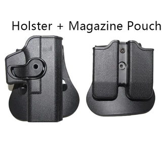 【พร้อมส่ง】ซองหนังโพลิเมอร์ ซองแมกกาซีนคู่ 9 มม. สําหรับ G17 Beretta M9 M92 Colt 1911 Hung 9 มม.40 Mag