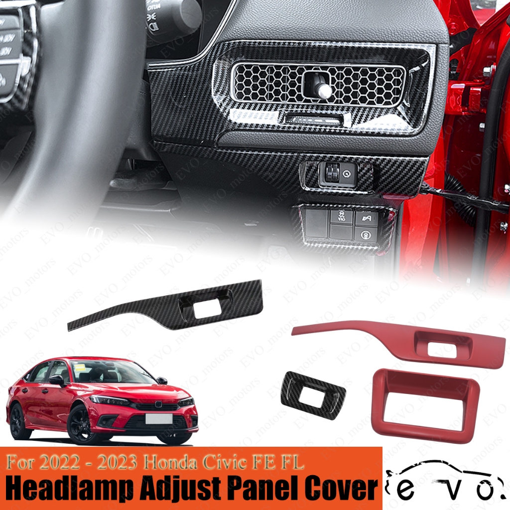 ฝาครอบแผงสวิตช์ไฟหน้ารถยนต์ ปรับได้ สําหรับ Honda Civic FE FL 11th 2022-2023