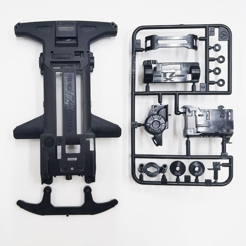 โฮมเมดมินิ 4วว แชสซีรถแข่ง พลาสติกคาร์บอน TZX แชสซี 1 ชุด(projecr D MINI 4WD Carbon plastic TZX chassis 1 set)