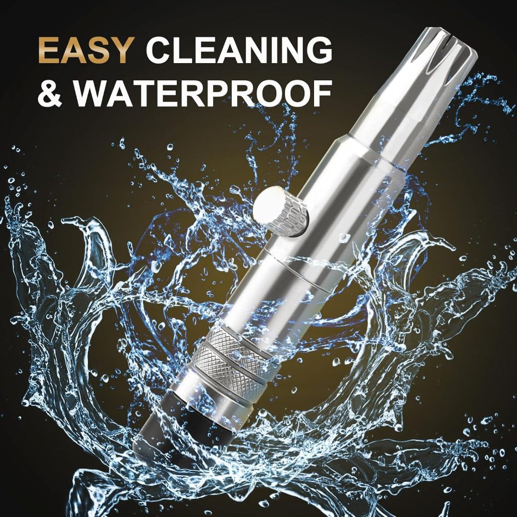 Kiprun เครื่องตัดขนจมูก สําหรับผู้ชาย ไร้แบตเตอรี่ สเตนเลส กันน้ํา ไม่เจ็บผม - รูปที่ 3