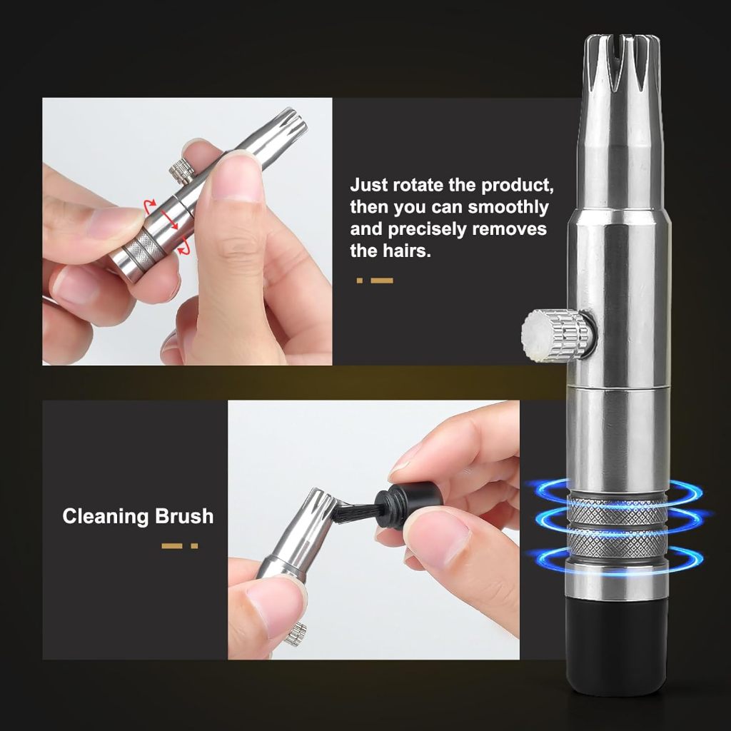 Kiprun เครื่องตัดขนจมูก สําหรับผู้ชาย ไร้แบตเตอรี่ สเตนเลส กันน้ํา ไม่เจ็บผม - รูปที่ 4