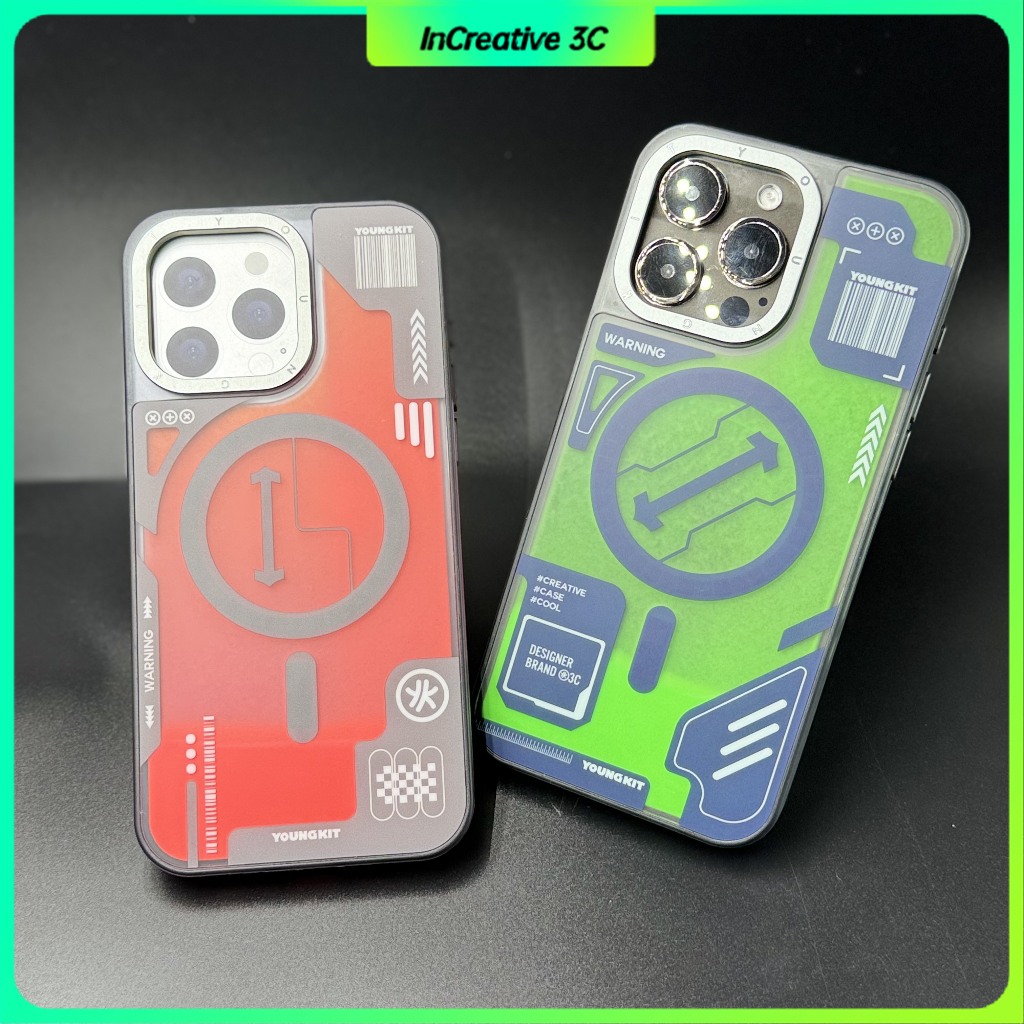 Youngkit เคสไอโฟน 15 14 pro max Luminous magnetic case เคสโทรศัพท์มือถือ ผิวด้าน มีทรายไหล เรืองแสง กันกระแทก กันรอยนิ้วมือ กันรอยขีดข่วน สําหรับ iPhone 15 14 ProMax 15pm 14pm
