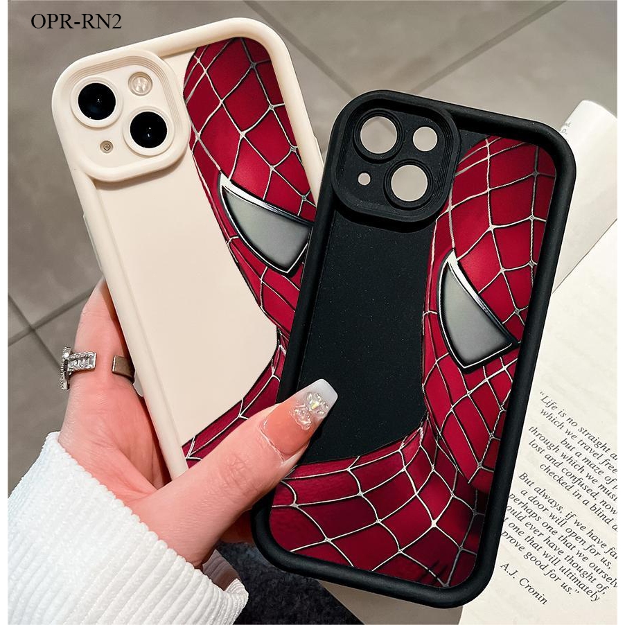 OPPO Reno 6 5 5F 4 4Z 2 Pro 4G 5G สำหรับ Case Cartoon Cool Spider-Man เคสโทรศัพท์ Soft Phone Liquid Square Silicone Cases