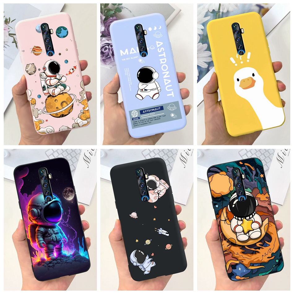 เคสโทรศัพท์ซิลิโคน TPU แบบนิ่ม ลายการ์ตูนเป็ดนักบินอวกาศ สําหรับ OPPO Reno2 F Reno2 Z Reno2 Reno 2F 2Z 2