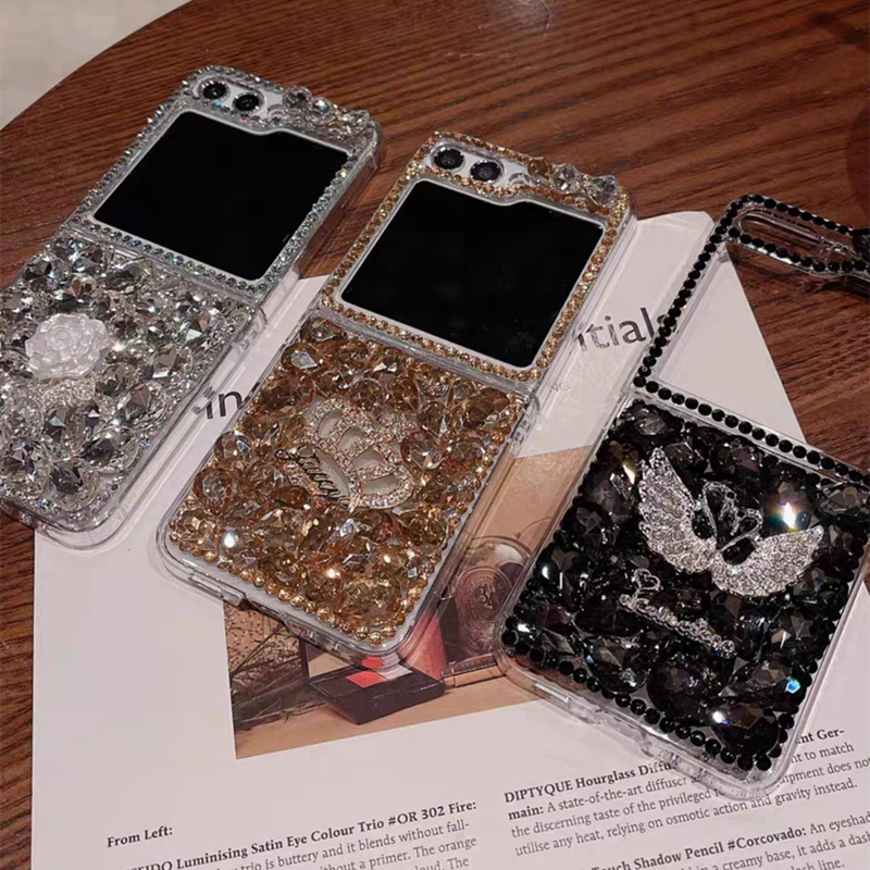 เคส Rhinestone Samsung Z Flip7 7FE 6/5/4/3 เคสโทรศัพท์ OPPO Find N3 Flip/N2 Flip Palace เคสเพชรเต็มแ