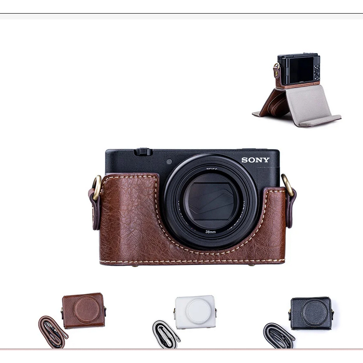 เคสกระเป๋าใส่กล้อง หนัง PU แบบพกพา พร้อมสายคล้องไหล่ สําหรับ Sony ZV1 ZV1F ZV-1F ZV1M2