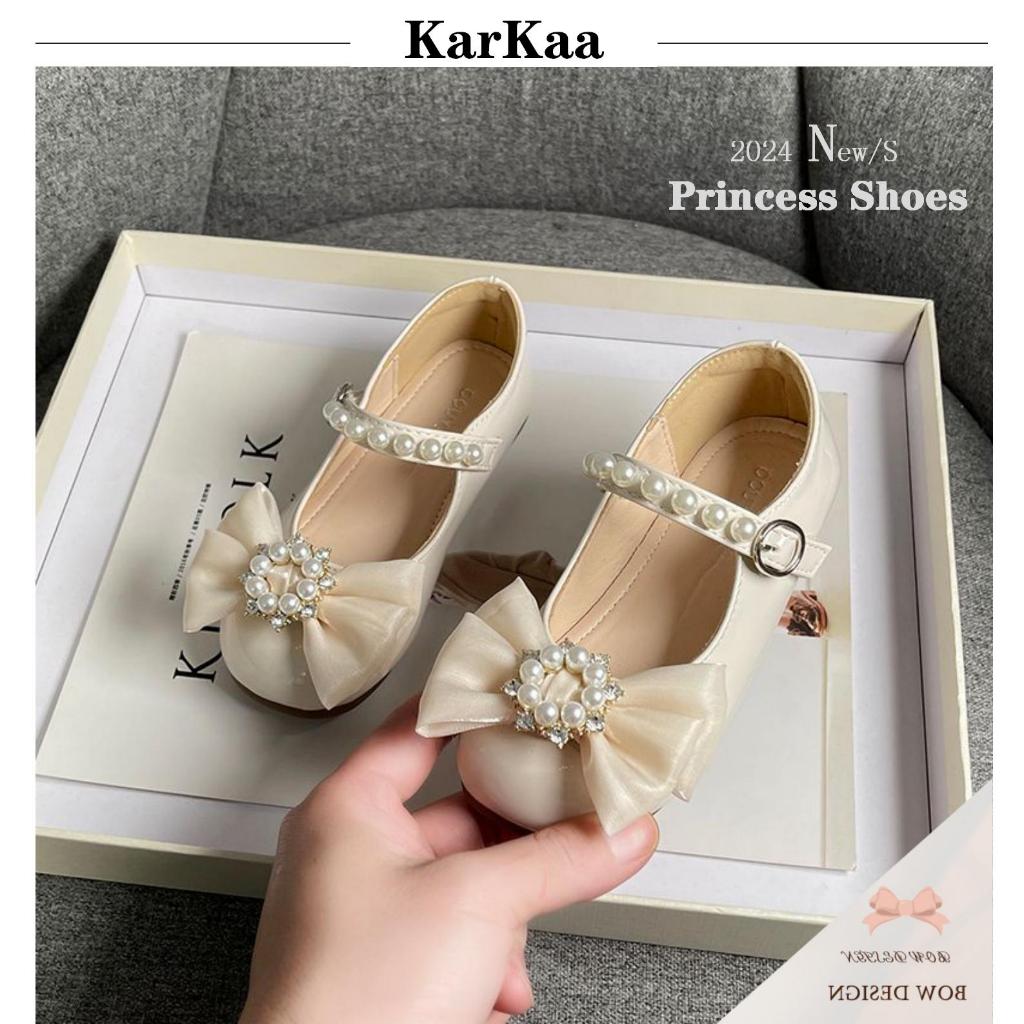 [Karkaa] รองเท้าหนังนิ่ม ส้นกลาง ขนาดใหญ่ สไตล์เกาหลี แฟชั่นฤดูใบไม้ผลิ ฤดูใบไม้ร่วง สําหรับเด็กผู้หญิง 2024 PZX
