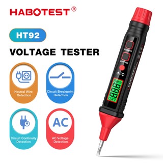 【จัดส่งจากกรุงเทพ】HABOTEST HT92 ปากกามัลติมิเตอร์ ทดสอบแรงดันไฟฟ้า AC โวลต์มิเตอร์ ความต้านทาน ไดโอด ตัวเก็บประจุ มัลติมิเตอร์
