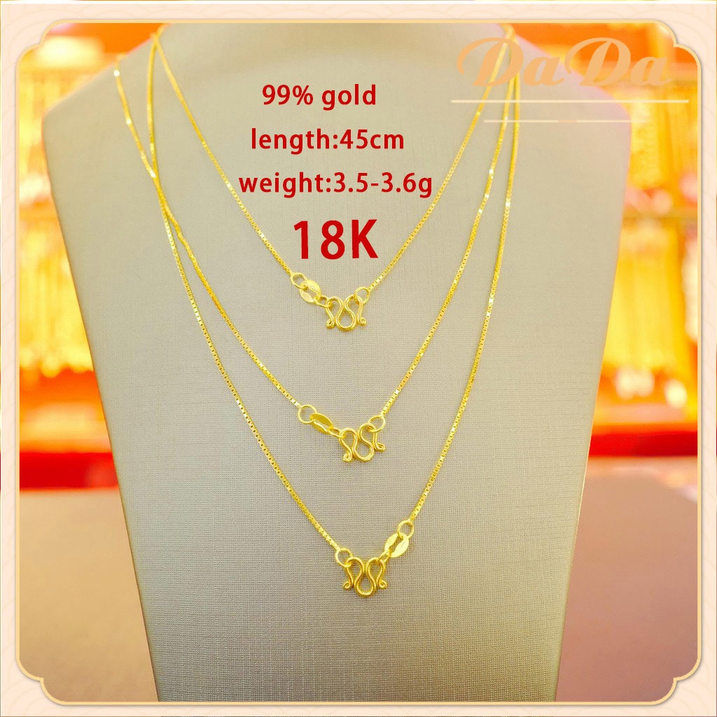 สร้อยคอทองคํา 18K 18K สร้อยคอแฟชั่นอิตาลี สร้อยคอคู่รัก