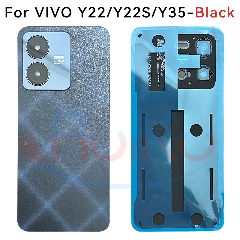 แบตเตอรี่ประตูกรอบกลางสําหรับ Vivo Y22/Y22s ด้านหลังกรณีฝาหลังแบตเตอรี่ประตู