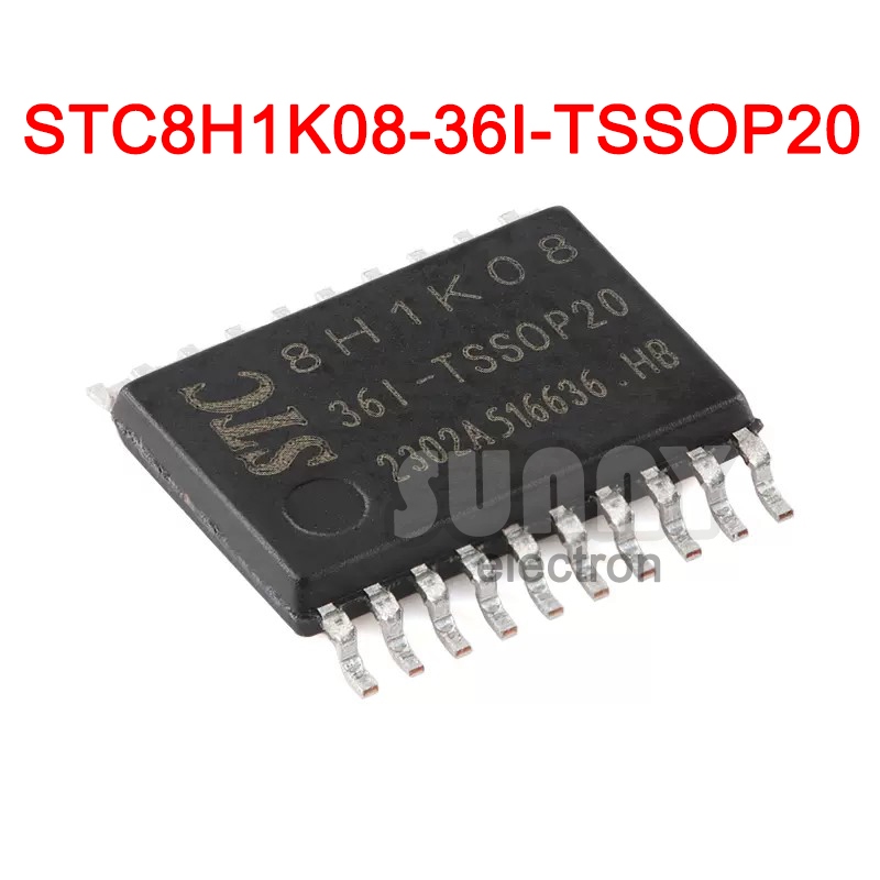 STC8H1K08 36I TSSOP20  QFN20 ปรับปรุง 1T 8051 ชิปไมโครคอนโทรลเลอร์ MCU  2302AS16636 STC 8H1K08