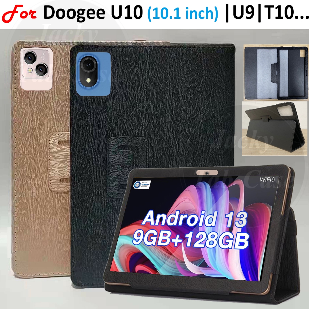 เคสแท็บเล็ตหนัง PU ฝาพับ พร้อมขาตั้ง สําหรับ Doogee U10 10.1 นิ้ว 2023 Doogee Tablets U10 Pro 5G WiFi6 U9 T10S 10.1 นิ้ว T10 Plus 10.5 นิ้ว