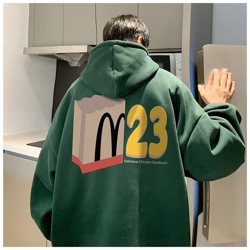 เสื้อกันหนาว มีฮู้ด ทรงหลวม ขนาดใหญ่ คุณภาพสูง แฟชั่นฤดูใบไม้ร่วง สําหรับผู้ชาย ไซซ์ 360 กรัม