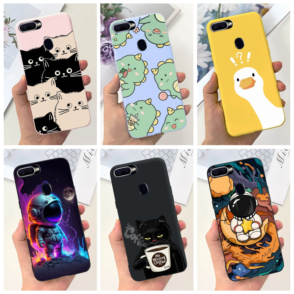 Oppo F9 / F9 Pro CPH1823 CPH1881 CPH1825 แมวน่ารัก ไดโนเสาร์ เป็ด นักบินอวกาศ การ์ตูน เจลลี่ นิ่ม ซิลิโคน TPU เคส